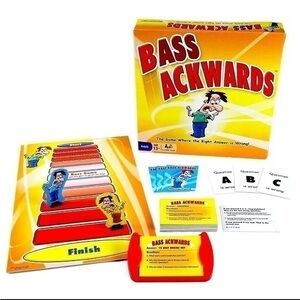 BASS ACKWARDS strategy board game. Ages 13+. Excellent, like new condition.